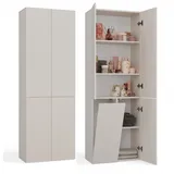 BADEZIMMERSCHRANK NEL DD 1K Korb in Kaschmirfarbe Lange Türen - Beige
