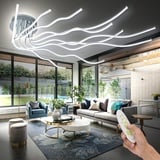 SHIANDAR Led Deckenleuchte Dimmbar,L140cm Wohnzimmerlampe Deckenleuchte Wohnzimmer 10-Flammige Deckenlampe Led Deckenleuchte Wohnzimmer mit Fernbedienung 3000K-6500K