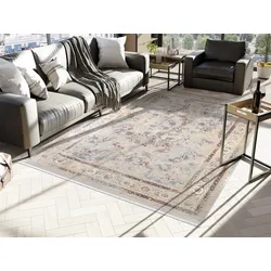 OCI DIE TEPPICHMARKE Teppich »MYSTIC LIMITED«, rechteckig, 7 mm Höhe, florale Muster in 3D-Optik, maschinell gewebt, Viskose OCI Die Teppichmarke grau-multicolor B: 160 cm   1 St.