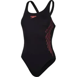 SPEEDO Damen Schwimmanzug Womens Placement, Black, Plum Dandy, Siren, 36