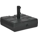 Outsunny Sonnenschirmständer bis 40 kg befüllbar Schirmständer mit Griff, Quadratisch Schirmhalter, Schirmgewicht, Ständer für Sonnenschirm Ø32/38/48 mm, für Balkon, Terasse, Garten, Schwarz