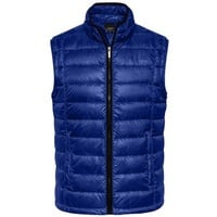 Men's Quilted Down Vest Sportliche Daunenweste mit Stehkragen blau/schwarz, Gr. S