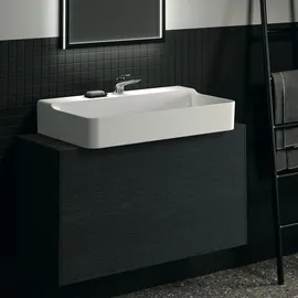 Ideal Standard Conca, Keramik-Waschtisch-Platte T4346DG Ausladung 37cm, 100 x 37,3 x 0,6 cm, Mamor Noir Desir