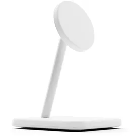 Twelve South HiRise 2 Deluxe 2-in-1 Charging Stand White Qi2-Ladehalterung zum kabellosen Aufladen, Verstellbarer Neigungswinkel, Aluminium-Ständer mi