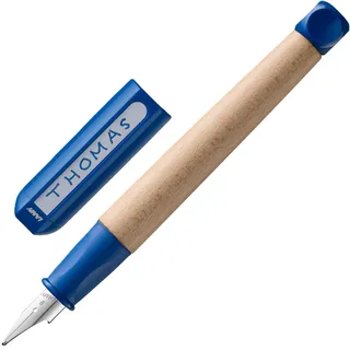 Lamy abc blue Füller - kindergerechter Schreiblernfüller mit ergonomischem Griff & polierter Stahlfeder in Strichbreite B robustes Ahorngehäuse inkl. Tintenpatrone T10 blau - Rechtshänder