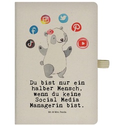 Mr. & Mrs. Panda Notizbuch Social Media Managerin mit Herz – Transparent – Geschenk, Skizzenbuch Mr. & Mrs. Panda