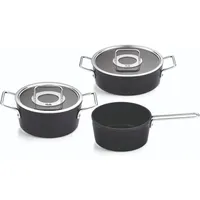 Fissler Adamant/Aluminium-Kochtopfset, 3-teilig, Töpfe-beschichtet Glasdecke #A
