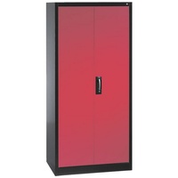 Otto Office Aktenschrank 5 OH, Stahlschrank, extra verstärkte Türen, abschließbar, Tiefe 40 cm rot|schwarz