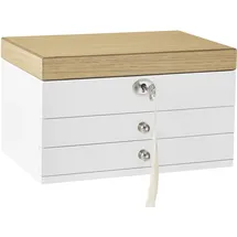 Songmics Schmuckbox mit Spiegel Weiß JOW15WN