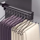 KSTORE Teleskop Kleiderstange Hosenbügel, 26-61Cm Ausziehbare Kleiderstange Zum Herausziehen Der Kleiderbügel, Schrankauszug Ausziehbar Für Garderobenschrank Robust,Schwarz,410mm