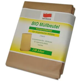 Quickpack Bio-Papier-Müllsack 120L 2 Stück 64+18x80cm,