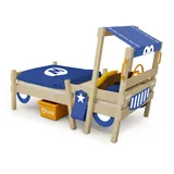 Wickey Kinderbett Hausbett Crazy Sparky Fun -Plane Holzbett 90 x 200 cm - blau - Blau