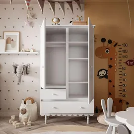 lookway Kinderkleiderschrank Babushka 2-türig  weiß