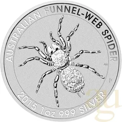 1 Unze Silbermünze Australien Trichternetzspinne 2015