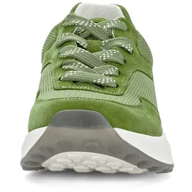 Gabor Keilsneaker GABOR ROLLINGSOFT, Damen, Gr. 38, grün, Textil, Ziegenveloursleder, unifarben, Schuhe Sneaker, Freizeitschuh, Halbschuh, Schnürschuh mit Logoschriftzug