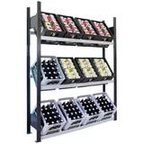 SCHULTE Regalwelt Getränkekistenregal 180x130x30 cm (HxBxT), schwarz-silber
