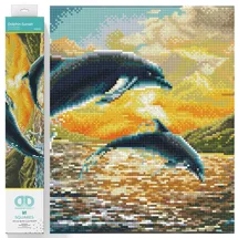 Diamond Dotz Squares Dolphin Sunset ca. 31 5 42 cm groß Diamond Painting Malen mit Diamanten funkelndes Bild zum Selbstgestalten für Kinder und Erwachsene Bunt x