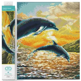 Diamond Dotz Squares Dolphin Sunset ca. 31 5 42 cm groß Diamond Painting Malen mit Diamanten funkelndes Bild zum Selbstgestalten für Kinder und Erwachsene Bunt x