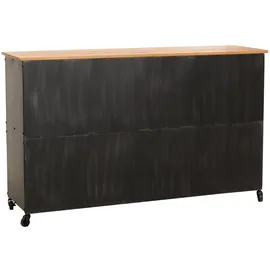 Mendler HWC-N28 Kommode 90x150x40 beige/schwarz