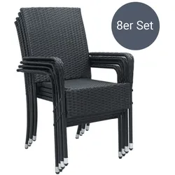 Polyrattan Gartenstühle Yoro - Schwarz