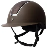 Horze Damen Reithelm Monarch Metallic Glitzer, CE EN 1384:2023, größenverstellbarer Reiterhelm, Braun, 55/57