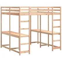 vidaXL Hochbett mit Schreibtisch & Leiter 140x200 cm Massivholz Kiefer