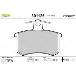 Bremsbelagsatz Scheibenbremse VALEO 301125 für Alfa Romeo Lancia Fiat 164 Thema