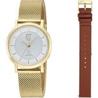 Funkuhr ETT "Atacama" Armbanduhren goldfarben Damen Solaruhren Armbanduhr, Damenuhr, Solar, ideal auch als Geschenk