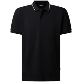 PIONEER JEANS Poloshirt, Herren, Gr. XL, schwarz, Web, Obermaterial: 100% Baumwolle, PIONEER AUTHENTIC JEANS, unifarben, normal normal, Shirts, mit Logo Schriftzug