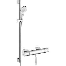 Hansgrohe Crometta Vario mit Ecostat 1001 CL Thermostat weiß/chrom 27813400