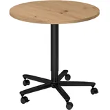 bümö Säulenhubtisch 80 x 74 x 80 cm Eiche schwarz/braun