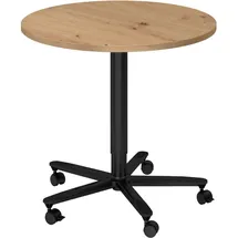 bümö Säulenhubtisch 80 x 74 x 80 cm Eiche schwarz/braun