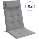 Hochlehner-Auflagen 2 Stk. Grau Oxford-Gewebe