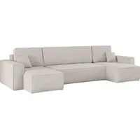 Kaiser Möbel Ecksofa mit schlaffunktion und bettkasten, Sofa U-form, Couch U-form BEST Cord Beige