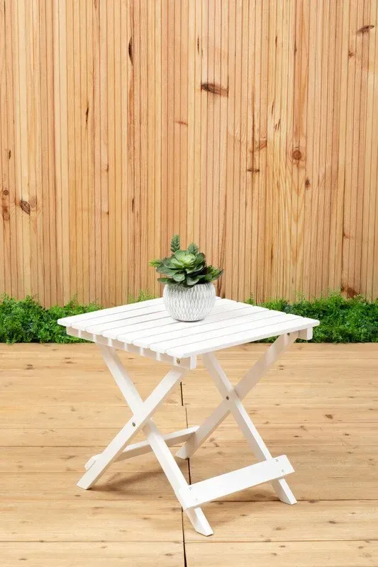 Premier Housewares weißer, kleine klappbare Tisch aus Holz, leicht zu reinigen, platzsparende ausklappbare Tisch