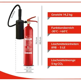 fireloq Kohlendioxidlöscher 89B 5 LE Co2