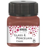 Kreul 16229 - Glass & Porcelain Classic cognac, im 20 ml Glas, brillante Glas- und Porzellanmalfarbe auf Wasserbasis, schnelltrocknend, deckend