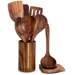 LAYBA Teakholz Küchenutensilien-Set (8-teilig)