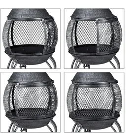 Relaxdays Aztekenofen Ø 89 cm Grau