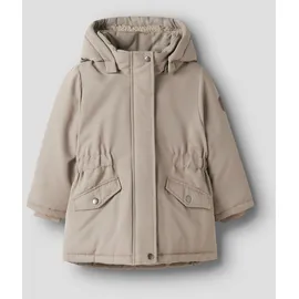 NAME IT Parka NAME IT "NMFMARLOW PARKA JACKET PB", Jungen, Gr. 110, silber mink, Web, Obermaterial: 100% Polyester, unifarben, regular fit normal, Jacken Parka