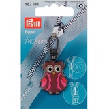 Prym 482194 Fashion-Zipper für Kinder Eule braun/pink