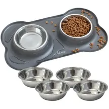 KaraLuna Napfunterlage mit 4x Napf grau