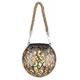 GLOBO Solarleuchte Metall 26 cm inkl. LED silbergrau antik