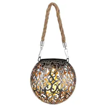 GLOBO Solarleuchte Metall 26 cm inkl. LED silbergrau antik