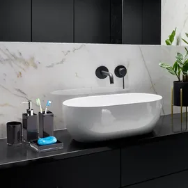 Relaxdays Badaccessoires-Set schwarz, 1 Set