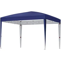 UAC Pavillon Garten-Pavillon 3x3x2.55 m, UV- und wasserbeständig, Pop-up, Faltpavillon, mit Tasche, Camping, Markt, Partys, dunkelblau