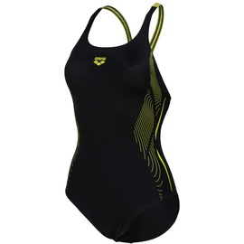 Arena Damen Sport Badeanzug Graphic Swim Pro Back, Black-soft Green, 40