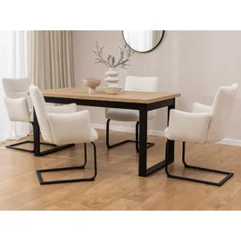 s-style möbel Hera Polsterstuhl Bouclé weiß