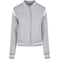 URBAN CLASSICS Ladies Organic Inset College Sweat Jacket in grau Größe L