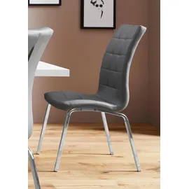 INOSIGN 4-Fußstuhl »Lila« (Set) 2 Stück) Bezug in Kunstleder, verchromtes Metallgestell grau